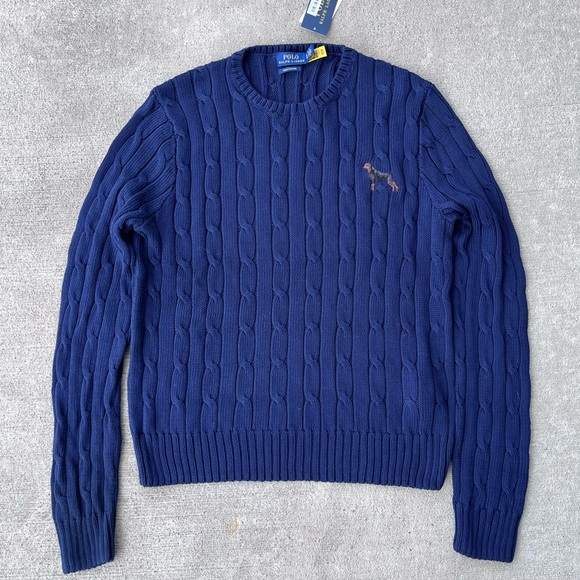 Polo Ralph Lauren Sweaters - Polo Ralph Lauren navy dog Doberman puppy cable knit sweater jumper NWT